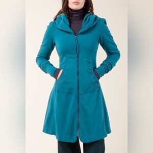 Prairie Underground Long Cloak Hoodie Green Peacock Cotton Women’s Medium